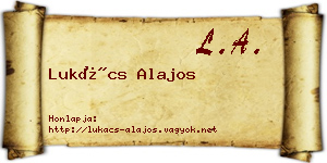 Lukács Alajos névjegykártya